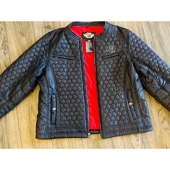Harley-Davidson Quilted Moto Jacket Black/Red Size Large